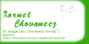kornel chovanecz business card